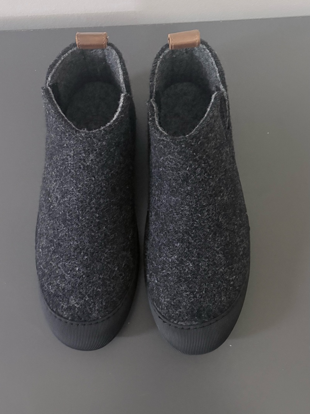 Huckberry Black Grey Wool Size US 8 Men's Outdoor Slipper Boot Made In Portugal